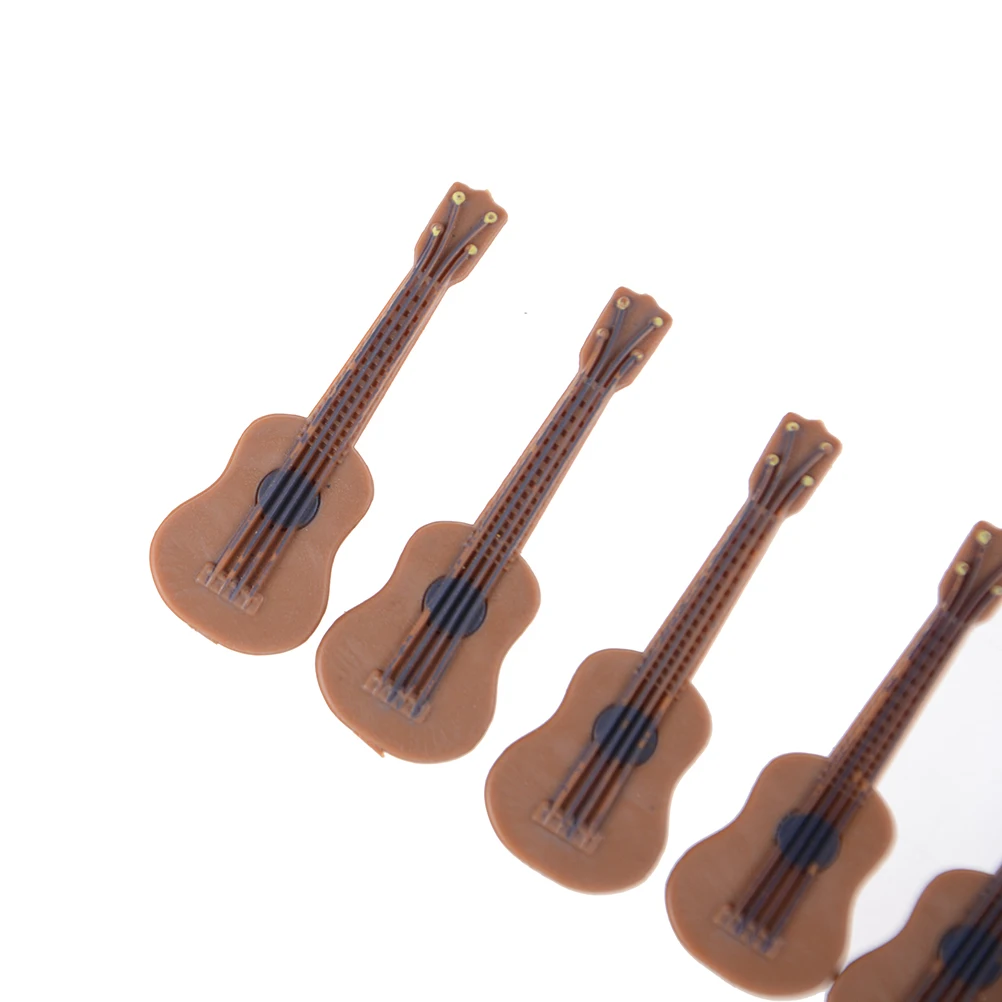 

1/12 Scale Wood Craft Cute Ornaments Dollhouse Miniature Guitar Accessories Instrument DIY Part for Home Decor Kids Gift New