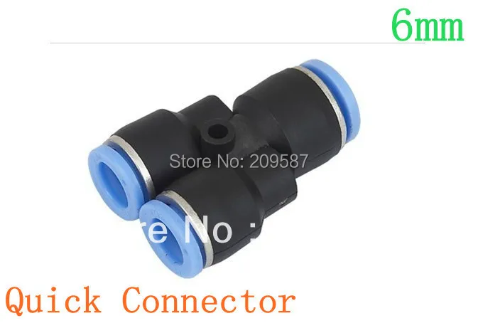 10pcs 6mm Push In Equal Y Pneumatic Jointer Quick Connector | Обустройство дома