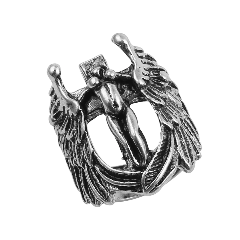 Изысканное растягивающееся кольцо Naked Angel Wings винтажные высококачественные панк