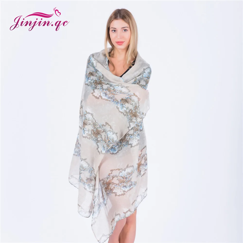 

Jinjin.QC 2019 New Fashion Serpentine Print Scarf Leopard Scarves and Wraps Butterfly Bandana Hijab Echarpe Foulard Female