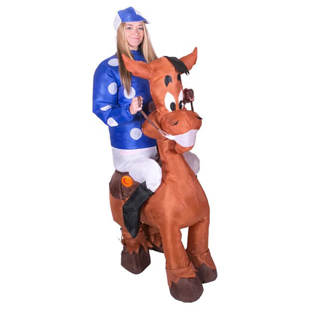 

Inflatable Horse Jockey Costume Blow Up Suit for Women Men Adult Ride on Horse Hen Stag Night Party Carnival Cosplay Fancy Dress