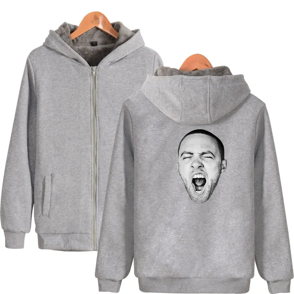 LUCKYFRIDAYF 2018 Mac Miller Толстая зимняя толстовка на молнии мужская и женская куртка