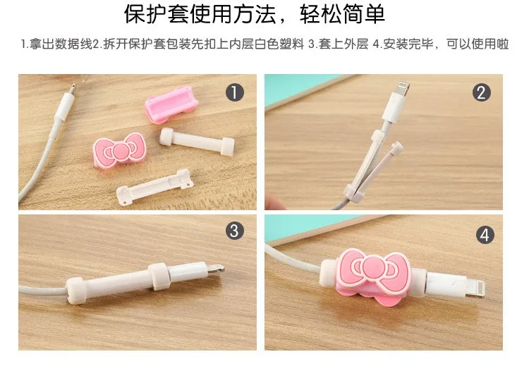 Креативные персонажи из мультфильмов Kawaii Animal Hello Cat, Бэтмен, usb-кабель для наушников, защита для зарядки мобильных телефонов