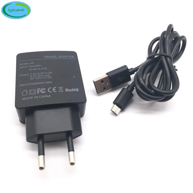 Iyouwei EU plug 18W Quick Charger QC3.0 Traval Wall Fast USB for cellphones tablets (Micro Or Typc C Cable free) | Мобильные