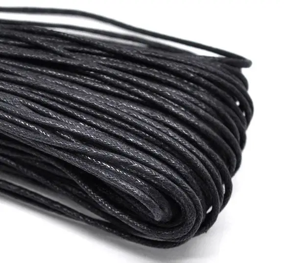Ожерелье DoreenBeads из черного вощеного хлопка 2 мм плетеное ручной работы 80 м в