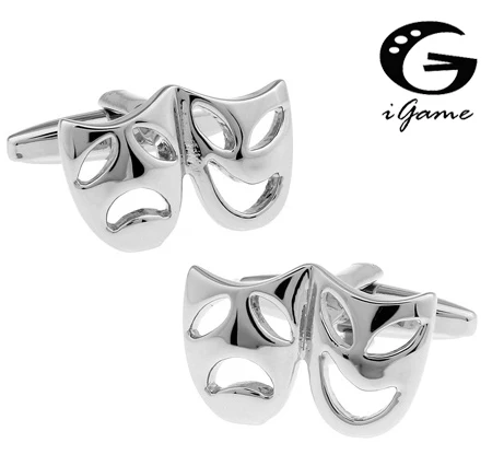 

iGame Factory Price Retail Lovely Cufflinks For Men Fashion Copper Material Halloween Mask Design Cuff Links Free Shipping