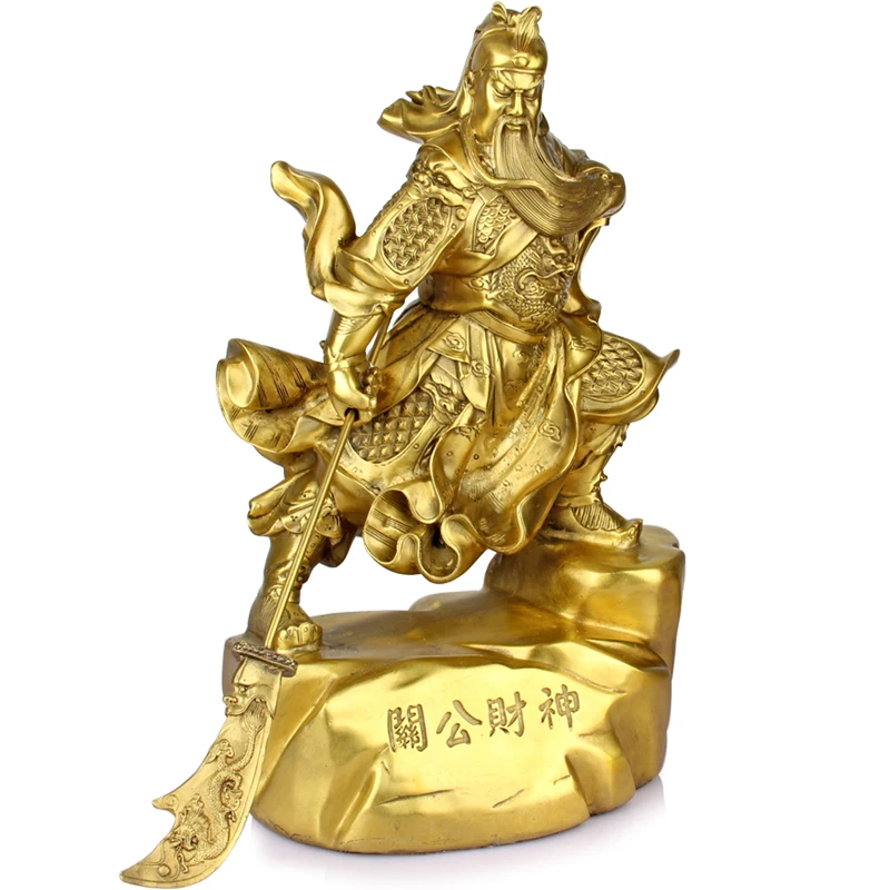 Шуньская медная статуя Guan Gong Wu Caishen Broadsword Yu Erye | Дом и сад