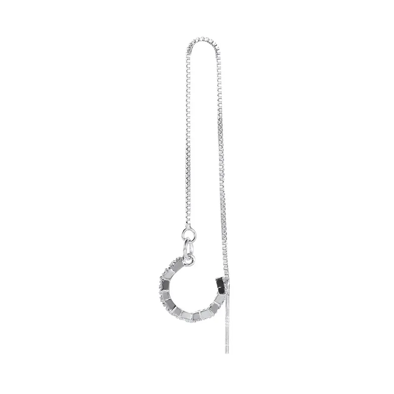 Crystal Geometric Wave Earrings for Women Korean Temperament Ear Line Adjustable Long Chain Dangle Fashion Jewelry | Украшения и