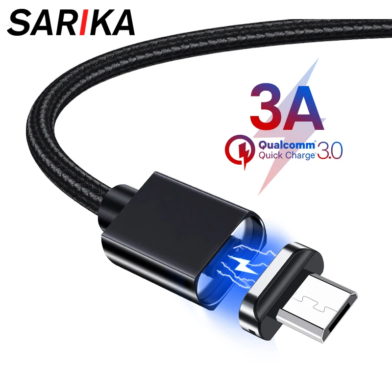 Sarika S02 1 м 2 магнитное зарядное устройство Micro USB кабель для Samsung Xiaomi Android мобильный