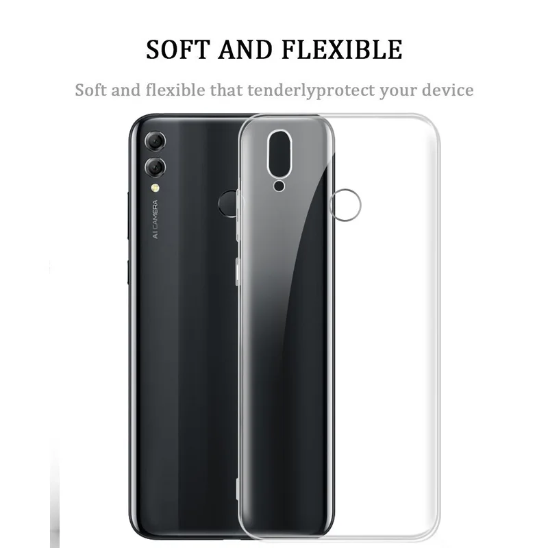 Тонкий прозрачный чехол для huawei Honor 8X Мягкий ТПУ силиконовый защитный 8x Max