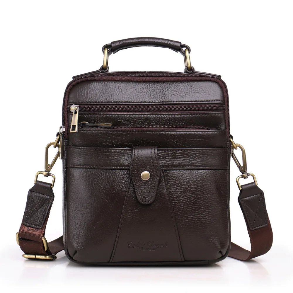 Сумки почтальонки из натуральной кожи золотого и кораллового цвета для мужчин