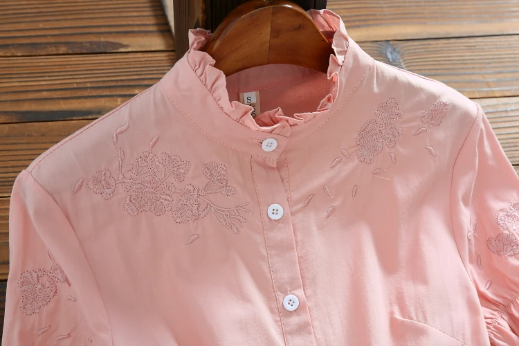 Japanese Mori Girl Dress Summer Clothes Women Short Sleeve Flower Embroidery Cotton Dresses | Женская одежда