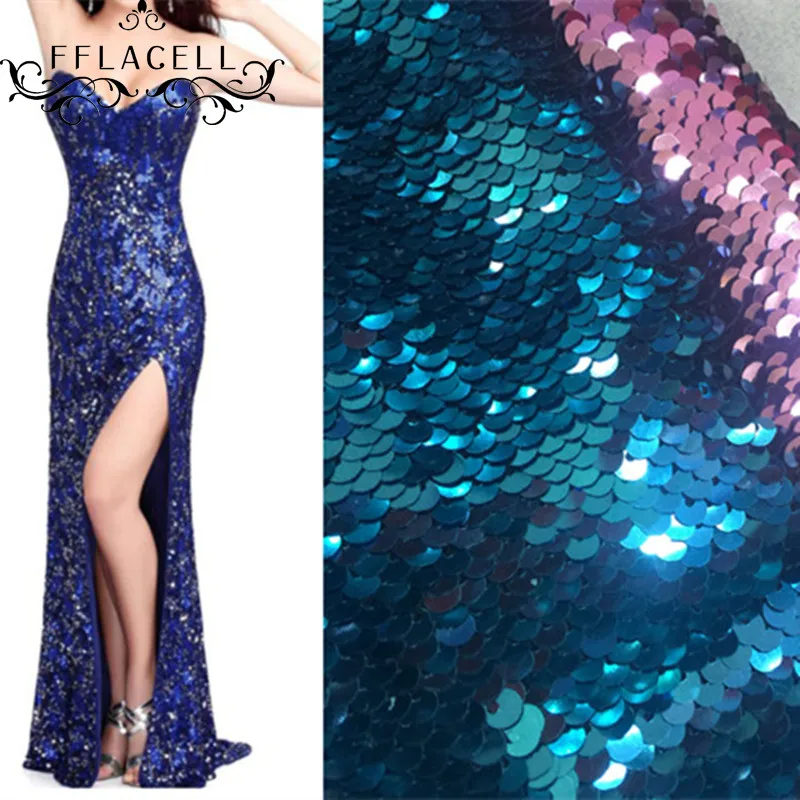 FFLACELL 1 метр аксессуары Русалка Реверсивный блестящий цвет сменный лист блесток