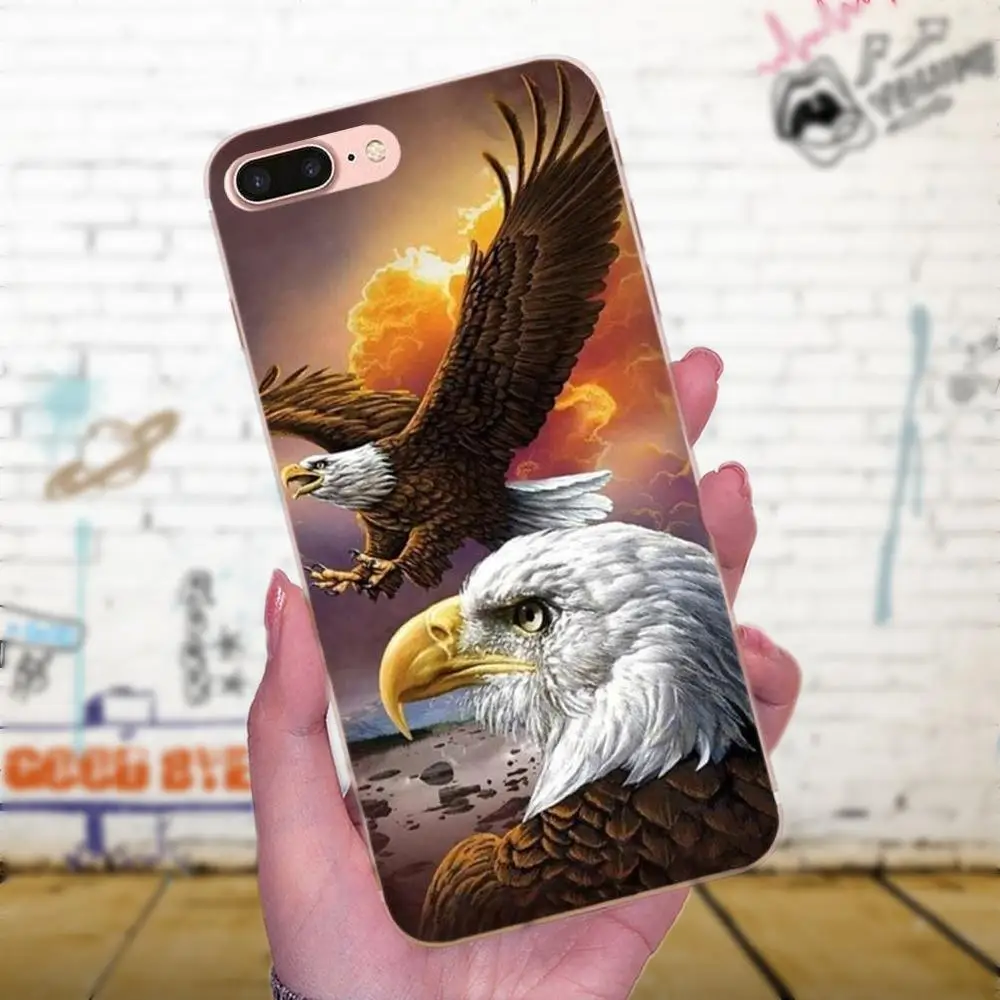 Мягкий чехол из ТПУ Eagles Flying Dominant для Apple iPhone X XS Max XR 4 4S 5 5C 5S SE 6 6S 7 8 Plus | Мобильные