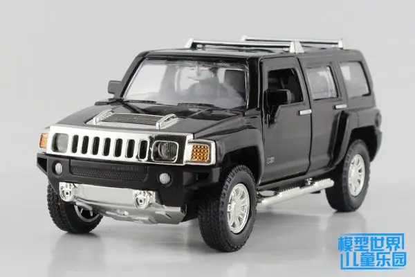 /литая под давлением игрушечная модель/1:32 весы/Hummer H3 SUV спортивный автомобиль/Вытяжка/звук и светильник/образовательная Коллекция/подарок для детей