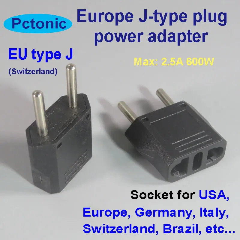PCTONIC Швейцария Европа адаптер питания для путешествий переходник типа J в ЕС
