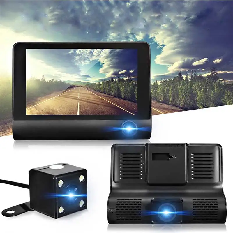 Автомобильный видеорегистратор 4 0 дюйма 3 камеры s 1080P два объектива 170 градусов |