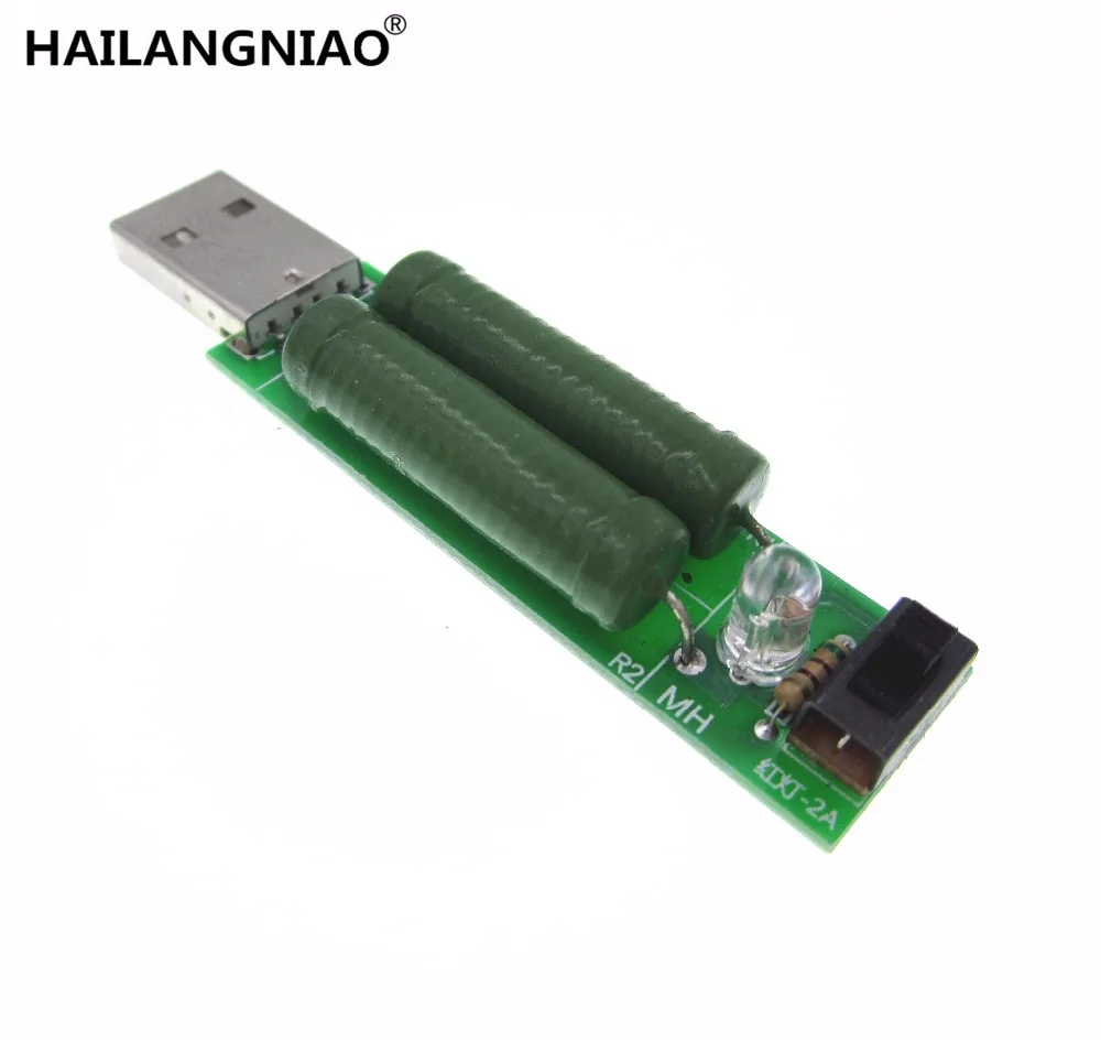 

20pcs/lot USB mini discharge load resistor 2A/1A With switch 1A Green led, 2A Red led