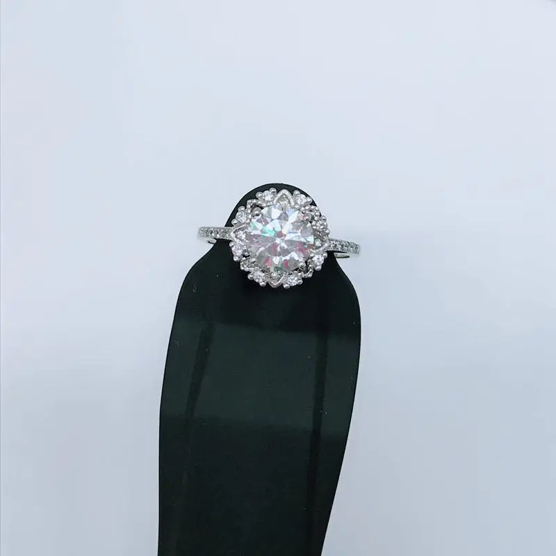Ювелирное ослепительное 925 Серебряное кольцо для помолвки 1,2 Ct IF grade Moissanite серебряное кольцо лучший подарок для девочки
