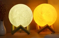 10cm led moon light 3d printed night lamp touch switch rechargeable usb decoration light for baby christmas holidays present