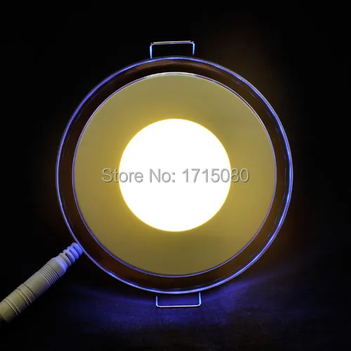 Двухцветный СВЕТОДИОДНЫЙ светильник 10 Вт теплый белый + синий круглый