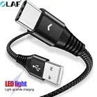 Кабель OLAF USB Type-C для быстрой зарядки Samsung Galaxy S9 S8 Plus Xiaomi Huawei, светодиодный