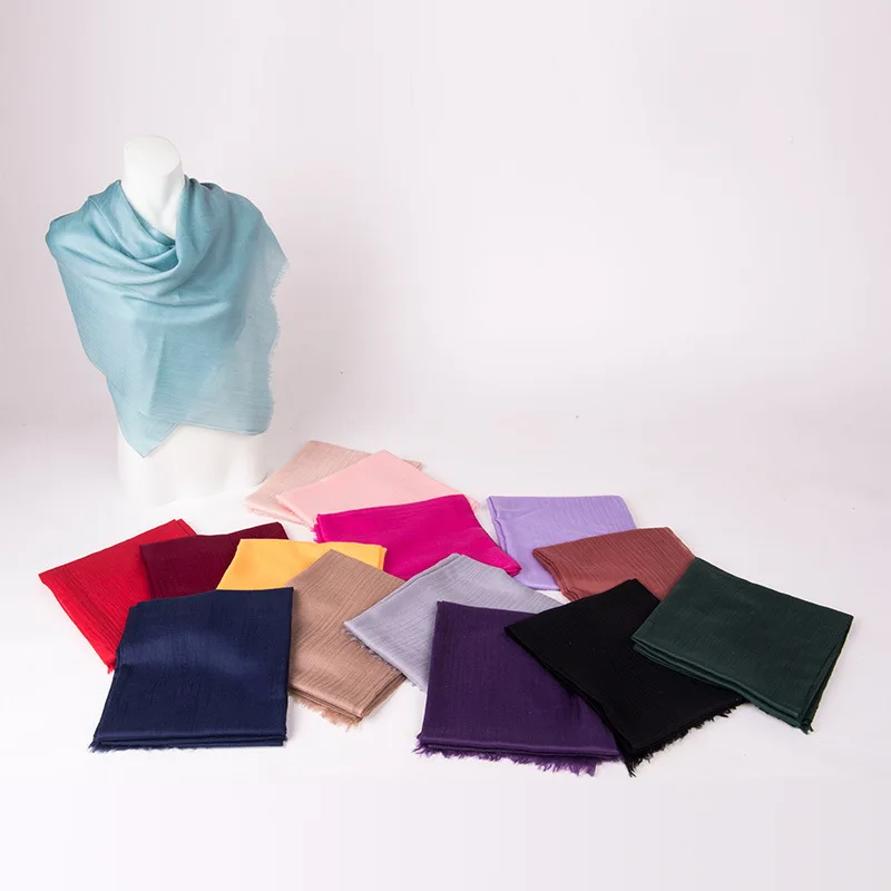 

super large size 100%goat cashmere women's fashion boutique thin scarf shawl pashmina solid color 100x220cm wholesale retail