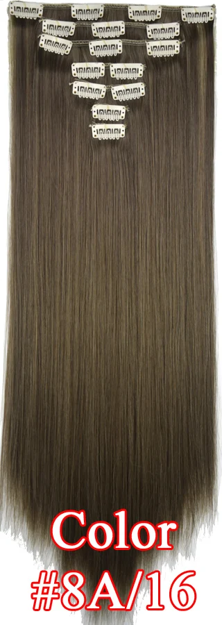 TOPREETY термостойкие B5 химическое волокно прически Silky Straight 7 шт./компл. клип в наращивание волос 7006 - Цвет: 8A-16