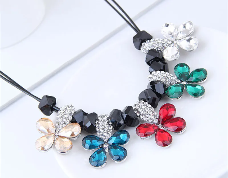 Kymyad колье женские ожерелья цветок ожерелье s &amp Подвески Bijoux Веревка Цепь