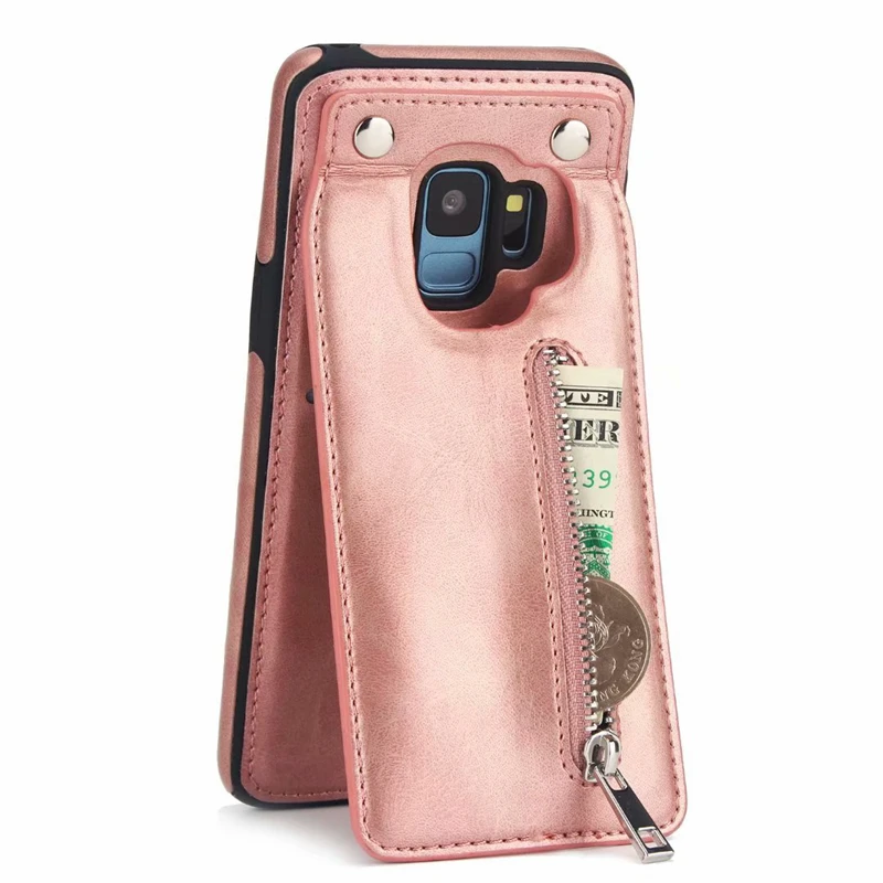 Для Iphone XR XS MAX Galaxy S10 S10e S9 S8 кошелек с карманом для карт кожаный откидной