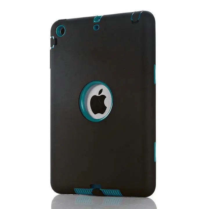 Black and Blue Для iPad mini 1/2/3 retina детей безопасное вспомогательное устройство для бронированный противоударный чехол Heavy Duty Силиконовый Футляр чехол Обложка Экран защитная пленка+ стилус - Цвет: Black and Blue