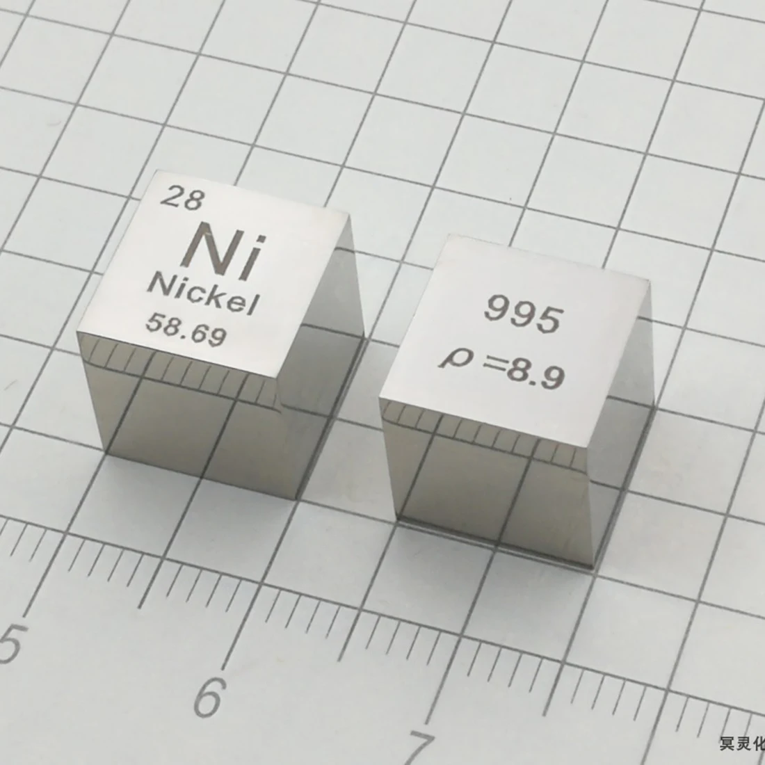 Никелевый куб с зеркальной полировкой 10X10X10 мм Периодическая таблица элементов