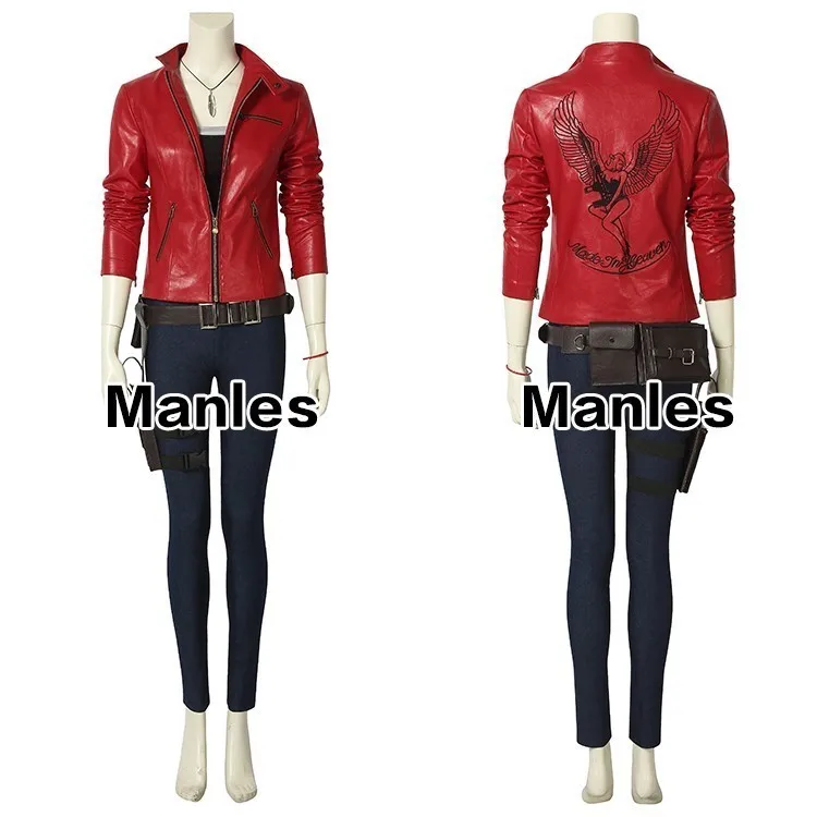 Resident 2 Cosplay Costume Claire Game Heroine Jacket Shirt Carnival Custom Made Halloween Clothes Women Leather Adult Pants