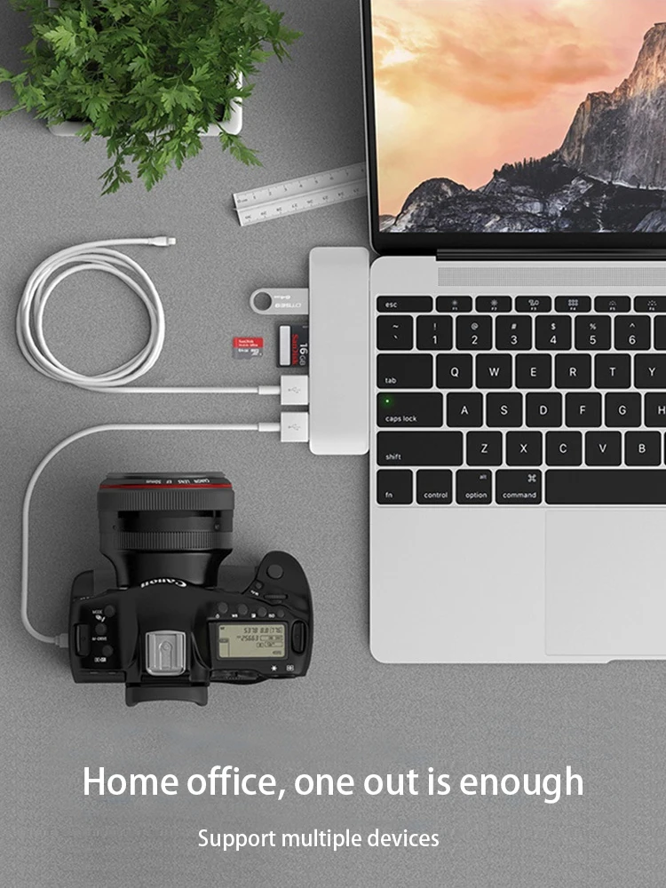 Адаптер-концентратор USB 3 0 Type-C SD TF HDMI PD 6 в 1 для Windows XP/7/8/10 Mac OS9X/10 | Электроника