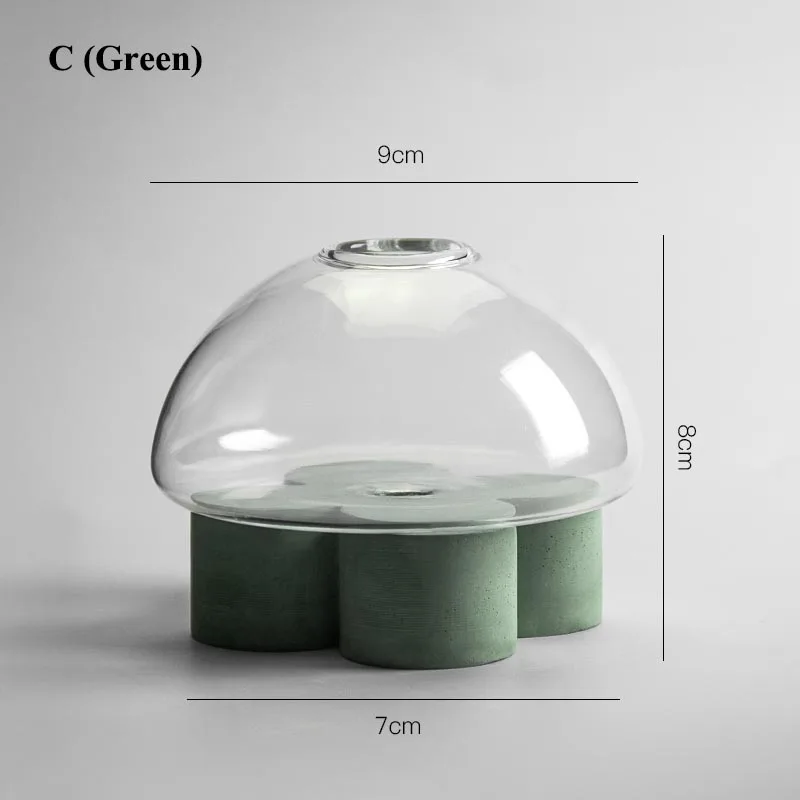 C (Green) Скандинавские простые прозрачные стеклянные ваза для гидропоники суккулентные растения цветочный горшок настольные кашпо домашние садовые украшения бонсай горшки - Цвет: C (Green)