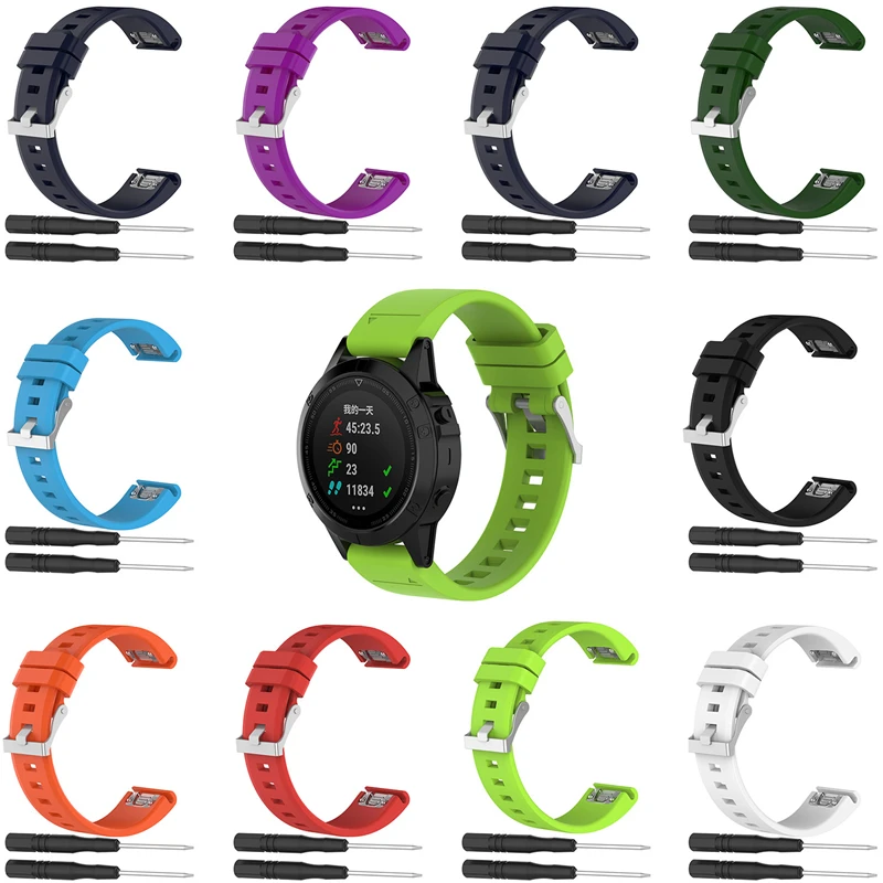 Bemorcabo 26 мм 22 спортивный силиконовый ремешок для наручных часов Garmin Fenix 5X/3/3