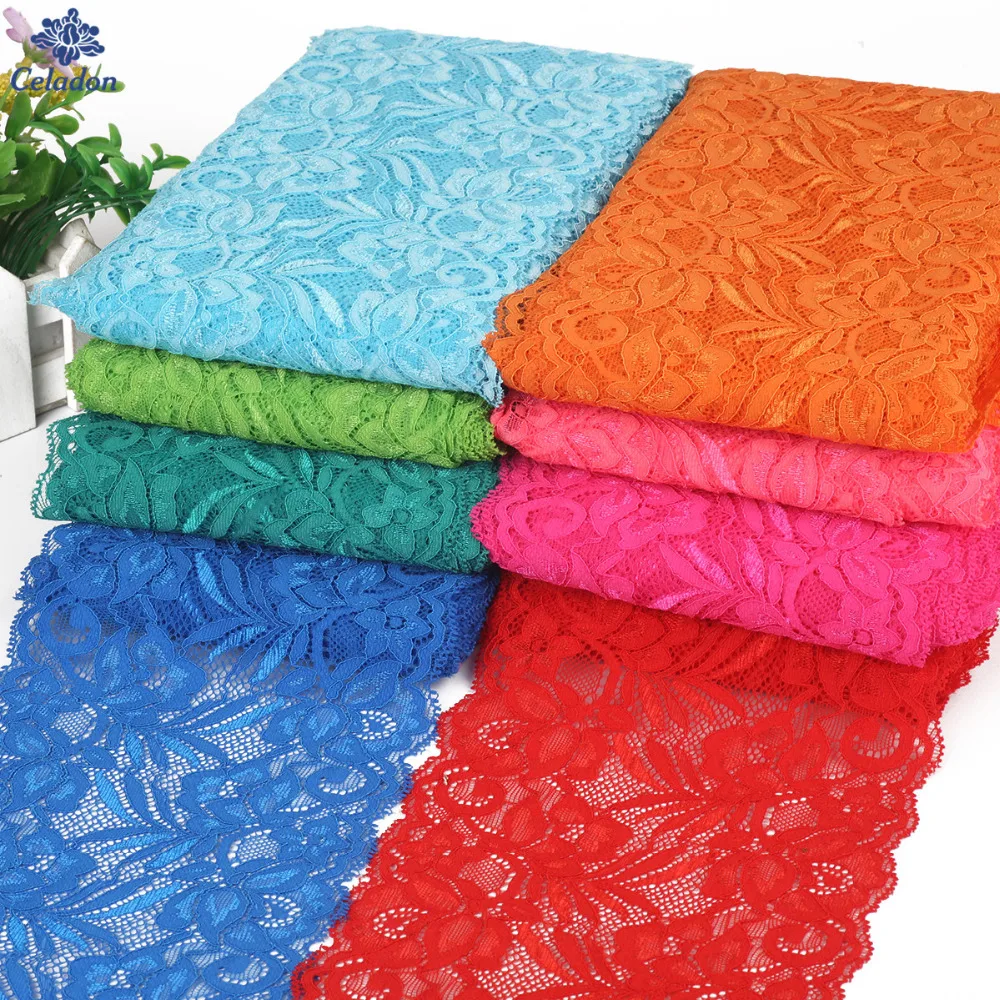 Ширина 15 см 2 ярда/партия эластичная кружевная лента отделочная ткань сделай сам