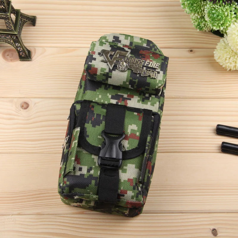 Мальчик большой емкости камуфляж дизайн пенал ткань Оксфорд Крест огонь ручка