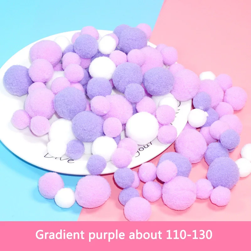 1 сумка 15/20/25 мм Мини пышная Нижняя Pom Poms помпонами ручной работы для детей игрушки свадебный Декор DIY товары для шитья и рукоделия - Цвет: Gradient purple