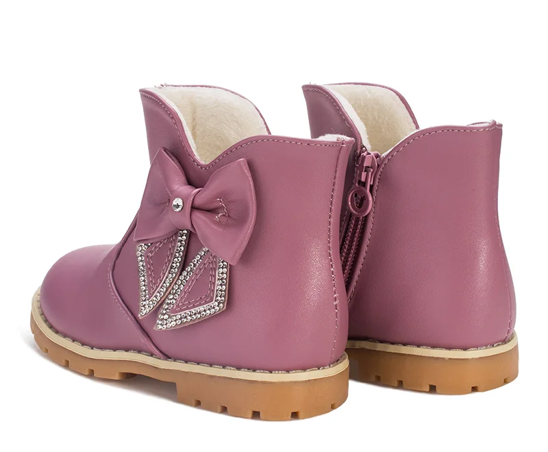 SKHEK детские сапоги дождевая зимняя обувь для девочек детские зимние детская обувь для девочек для мальчиков кожаные Нескользящие теплые модные сапоги F3356