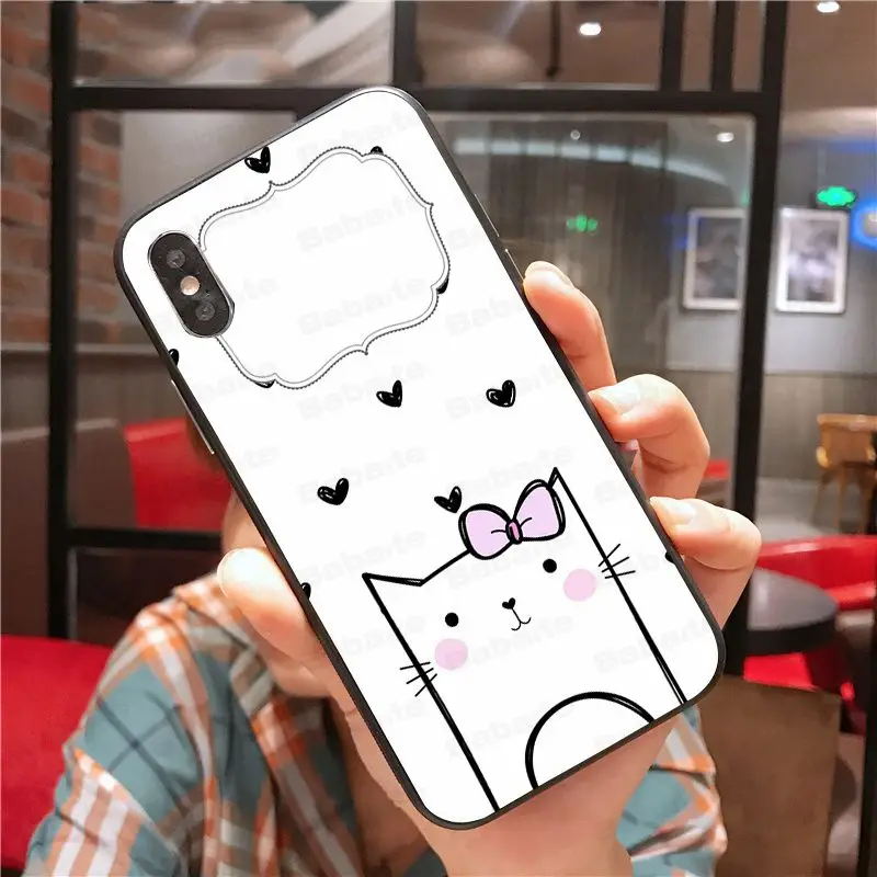 Для iphone 11pro max чехол аксессуары для телефонов X XS MAX 8 7plus 5S SE 6s XR Kawaii милый с кошкой |