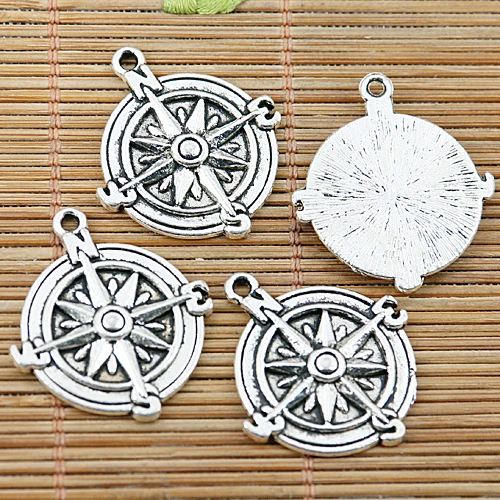 

12pcs tibetan silver tone compass design charms EF1530
