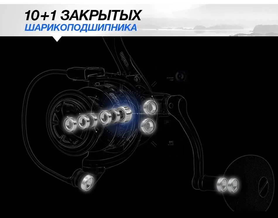 Piscifun спиннингом 6,2: 1 шестерни соотношение 10+ 1 мяч подшипники 10 кг Макс Перетащите 2000,3000, 4000,5000 серии спиннингом Рыбалка Катушка