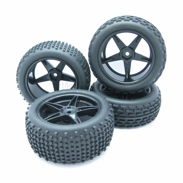 1/10 Масштаб Off Road RC Багги Передние Колеса и Шины x4 Черный 5 Говорил HSP | Игрушки хобби