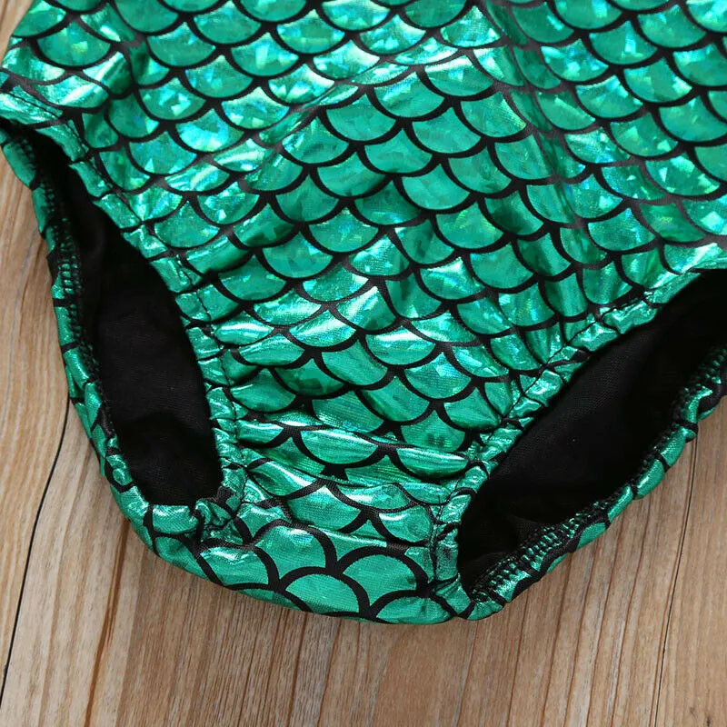 

2019 Cute Summer Beach Toddler Kids Baby Girl Clothes Mermaid Swimwear Swimsuit Bow Bikini Bathing Suit Beachwear+Headbands