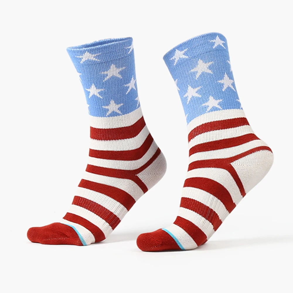 2 шт. модные спортивные для мужчин в полоску бег хлопковые дышащие носки
