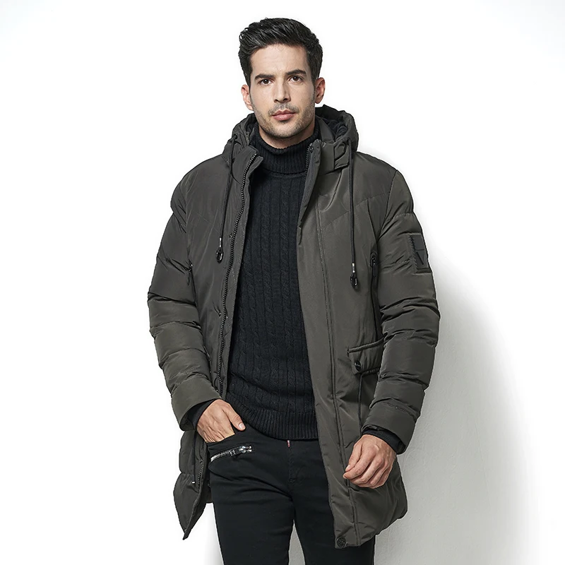 

2018 Winter Autumn Men Long Thick Cotton Parka Jacket Coat Men Brand Solid Hooded Pocket -40 Degree Warm Jacket Parkas Men