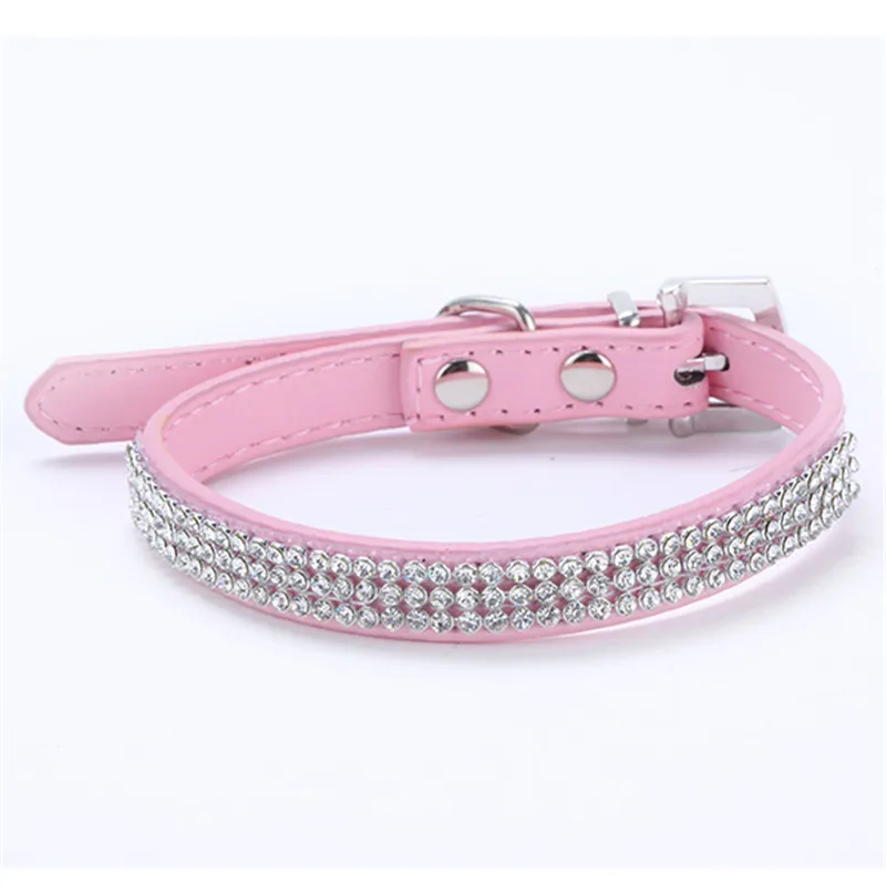Новинка ошейник для щенков кошек домашних животных 3 ряда горный хрусталь