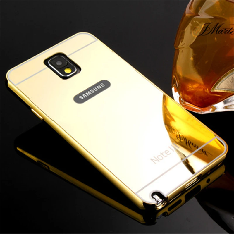 Модные зеркальные Чехлы для Samsung Galaxy Note 3 III N9000 N9006 алюминиевая рама + акриловое