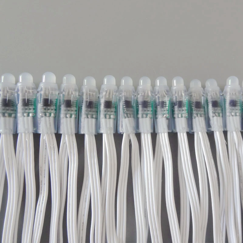 1000pcs/lot WS2811 led pixel module 12mm IP68 waterproof DC5V full color RGB LED string node light 50pcs/string White Wire Cable | Лампы и
